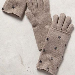 Anthropologie Jewelled Cuffed Gloves